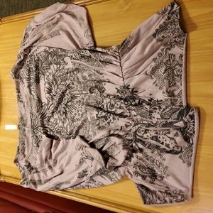 Tattooed butterfly sleeve boho top XL